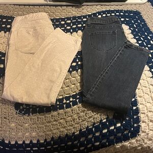 Banana Republic White/Cream pattern and Blue Jeans by Arizona.